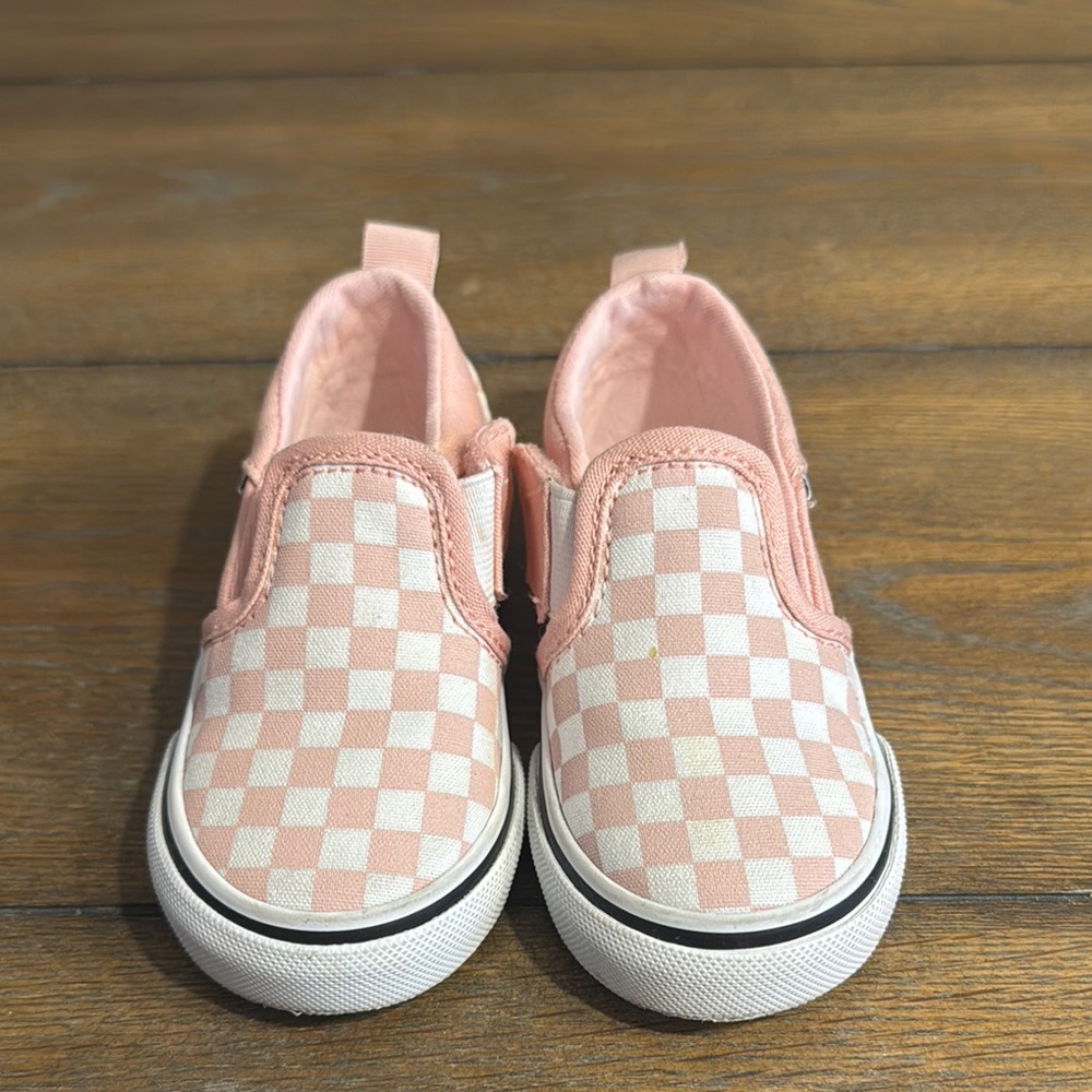 Vans Toddler Pink Checkered Slip-On Shoes